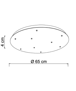 SIKREA BASE/9L Rosone 9 punti luce per Sospensioni con portalampade a 220v