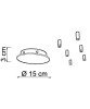 SIKREA BASE/6R Radial base for suspensions with 220v lamp holders
