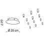 SIKREA BASE/12R Radial base for suspensions with 220v lamp holders