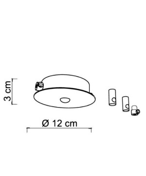 SIKREA BASE/2R Radial base for suspensions with 220v lamp holders