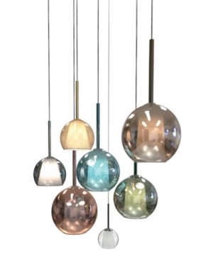 SIKREA EMY Glass and metal single pendant lamp diameter 14cm
