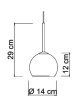 SIKREA EMY Glass and metal single pendant lamp diameter 14cm