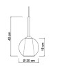 SIKREA EMY/M Lampada a sospensione singola in vetro e metallo diametro 20cm
