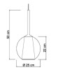 SIKREA EMY/G Glass and metal single pendant lamp diameter 25cm