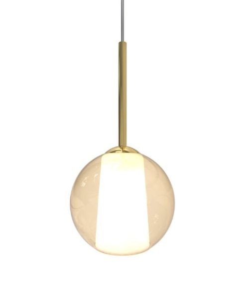 SIKREA EMY/G Lampada a sospensione singola in vetro e metallo diametro 25cm