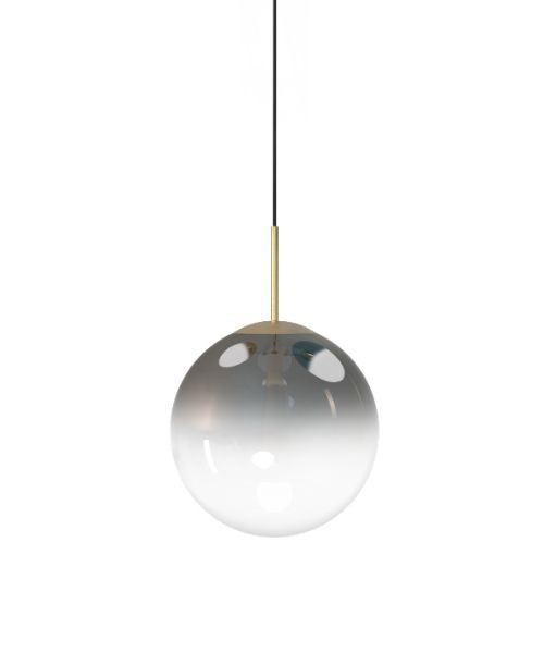 SIKREA EVA/18 Lampada a sospensione singola in vetro e ottone diametro 18cm