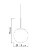 SIKREA EVA/18  Glass and brass Single pendant lamp diameter 18cm