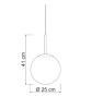 SIKREA EVA/25  Glass and brass Single pendant lamp diameter 25cm