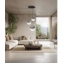 SIKREA EVA/25 Lampada a sospensione singola in vetro e ottone diametro 25cm