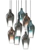 SIKREA IBIS Lampada a sospensione singola in vetro e metallo 3 colori
