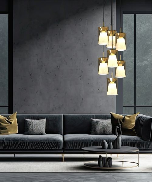 SIKREA ICONIC/P Lampada a sospensione singola in vetro e metallo 4 colori