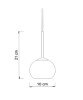 SIKREA INFINITY/MINI Glass and metal single pendant lamp diameter 10cm