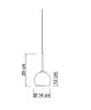 SIKREA INFINITY Glass and metal single pendant lamp diameter 14cm
