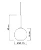 SIKREA INFINITY/M Glass and metal single pendant lamp diameter 20cm