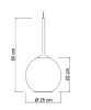 SIKREA INFINITY/G Lampada a sospensione singola in vetro e metallo diametro 25cm