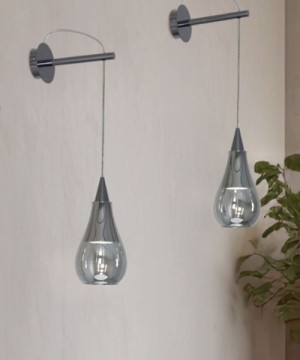 SIKREA SOSPESI/GU10 Single pendant lamp in glass and metal 4 colors