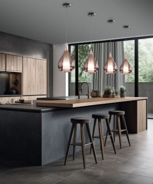 SIKREA SOSPESI/E27G Single pendant lamp in glass and metal 4 colors