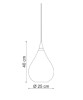 SIKREA SOSPESI/E27G Single pendant lamp in glass and metal 4 colors