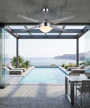 ITALEXPORT Brezzargento Ventilatore da Soffitto con luce 4 pale