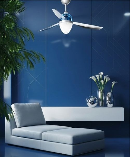ITALEXPORT Swing Ceiling Fan 3 Blades D.127cm Blue