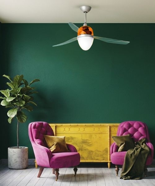 ITALEXPORT Swing Ventilatore da Soffitto 3 Pale D.127cm Arancione