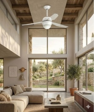 ITALEXPORT Sfera Ventilatore da Soffitto con luce 3 pale Bianco