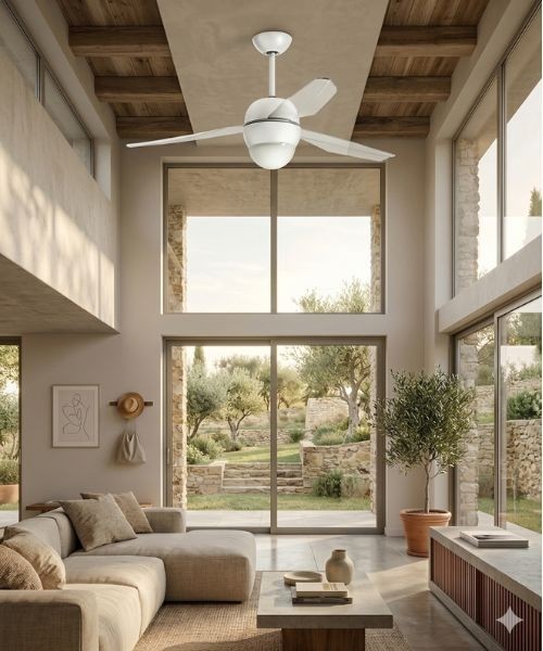 ITALEXPORT Sfera Ventilatore da Soffitto con luce 3 pale Bianco