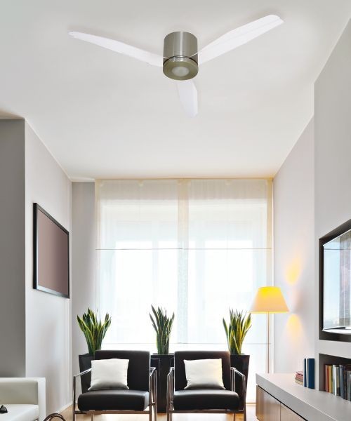 ITALEXPORT Flat Ventilatore da Soffitto LED 3 Pale trasparenti 5 colori