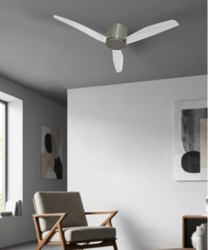 ITALEXPORT Flat Ventilatore da Soffitto Senza Luce 3 Pale trasparenti 4 colori