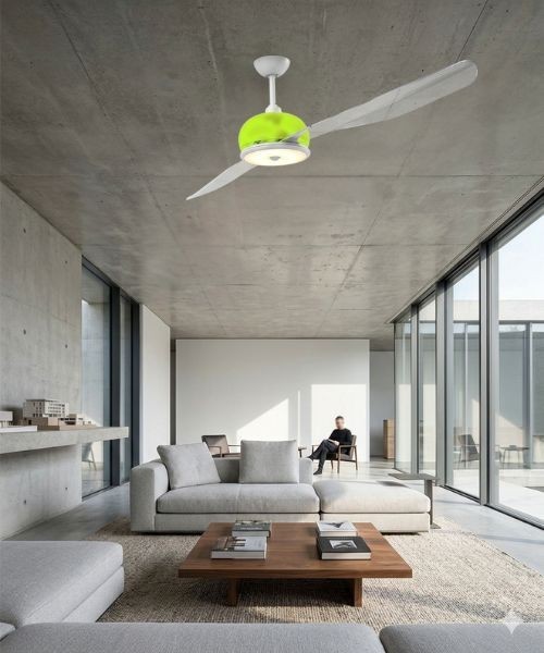 ITALEXPORT Effedue Bianco Ventilatore da soffitto senza luce 2 Pale D.180cm 3 Colori